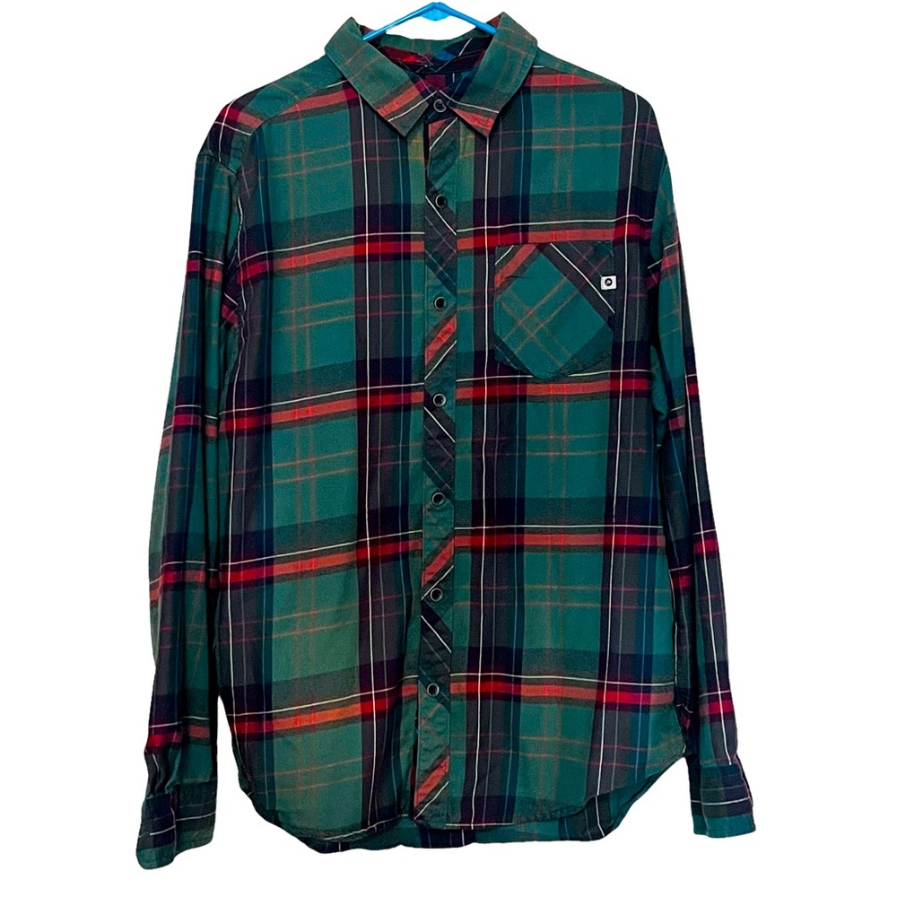 Men's MARMOT Plaid Button Up Shirt Long Sleeve Plaid ~ Size Large
